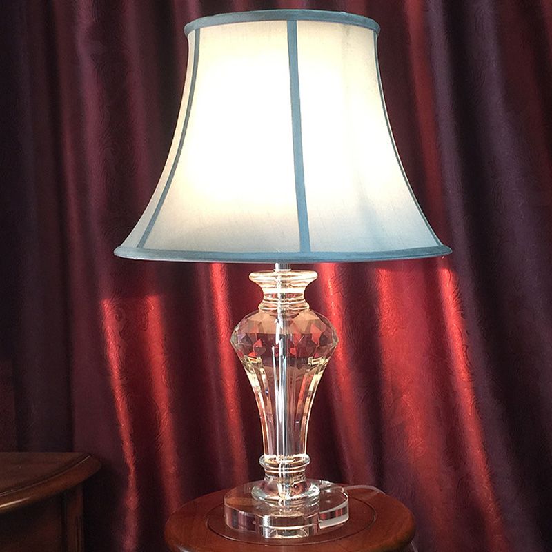 1 Kopfvase Nachttisch Lampe zeitgenössische handgeschnittene Kristalllesebuch Licht in Blau