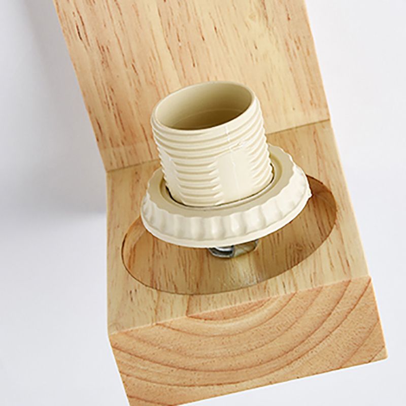 Estilo japonés de pared de madera de madera apliques de pared geométrica con vidrio blanco