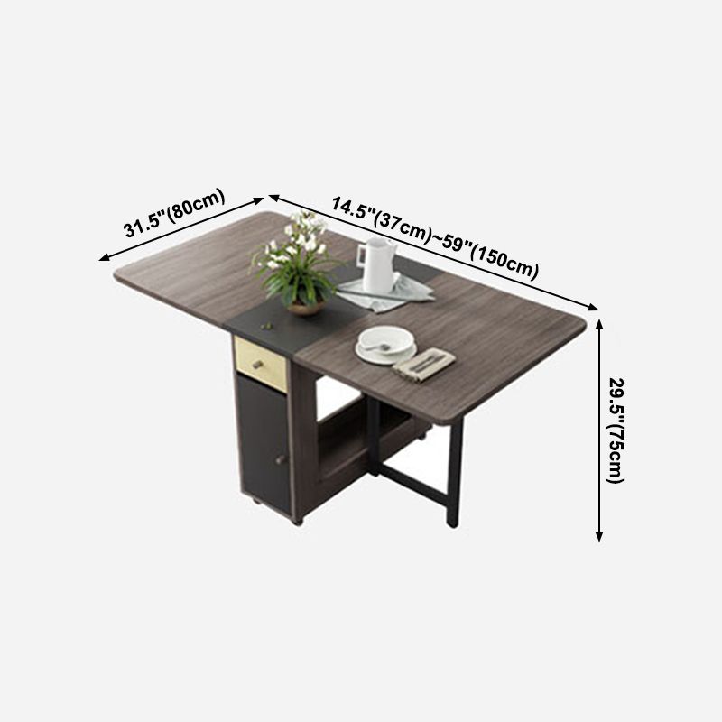 Mesa de madera artificial plegable Mesa rectangular moderna con almacenamiento (solo mesa)