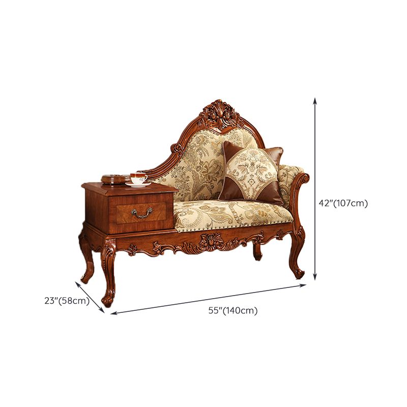 French Country Nailhead Trim Chaise Lounge Couch One Armed Lounge Chair