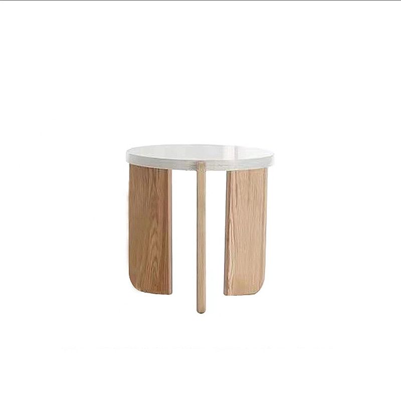 3 Legs Single Coffee Table Wooden Modern Beige/Brown Cocktail Table