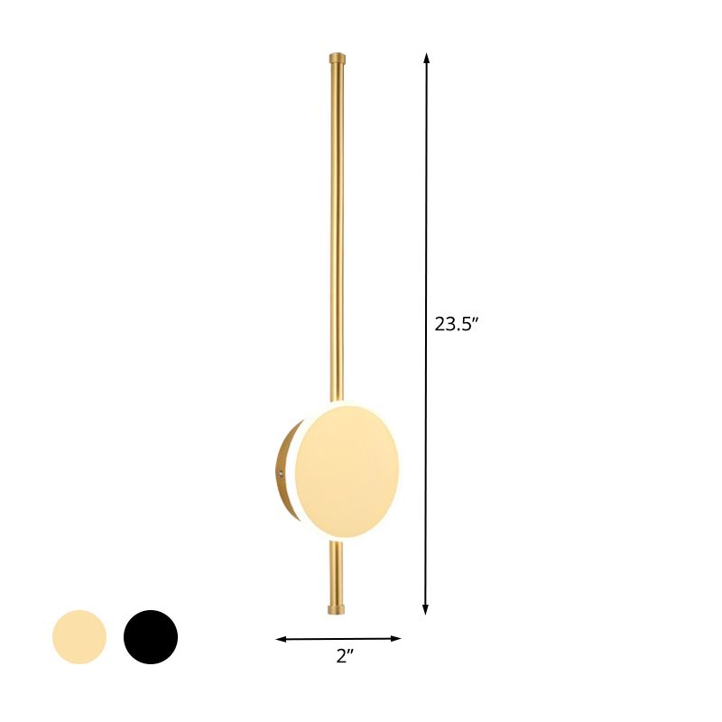 Luz de pared acrílica pole apliques mínimo 16 "/19.5" /23.5 "Lámpara de pared LED de ancho en negro/blanco