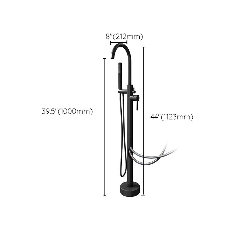 Modern Freestanding Tub Filler with 2 Handles Floor Mounted Bathroom Faucet