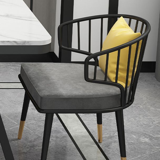 Glam Dinette Set with Black Metal Chairs 1/2/5/7 Pieces Polished Finish Dining Table Set