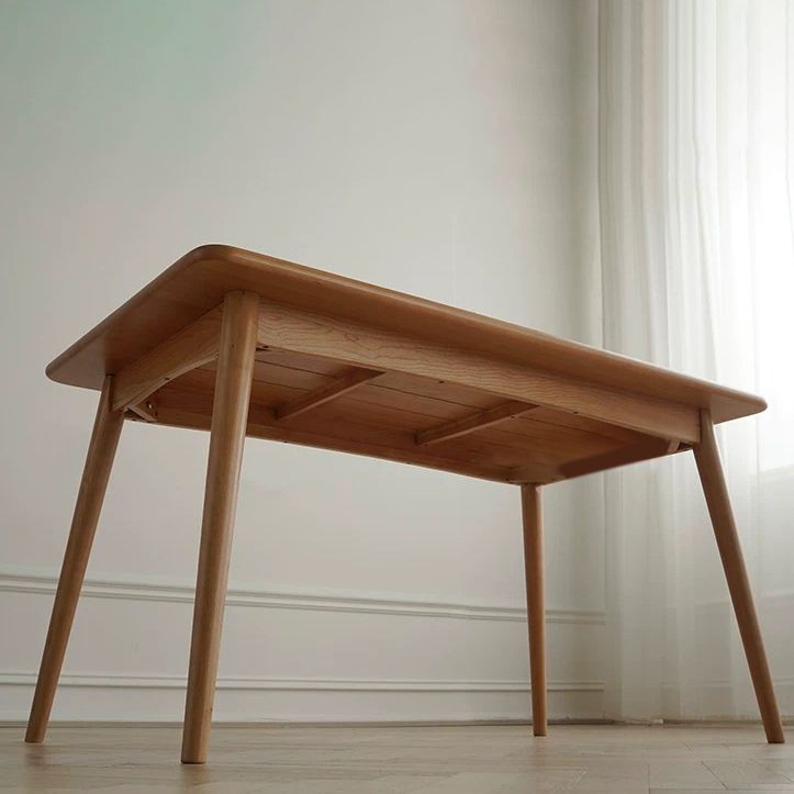 Rectangle Solid Wood Table Modern Dining Table with 4 Legs for Restaurant
