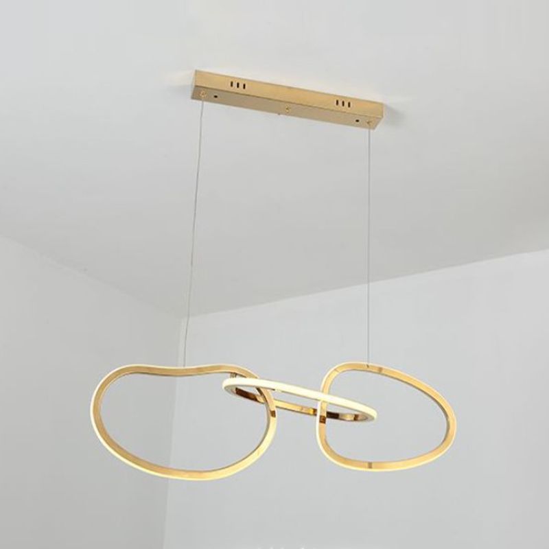 Luz colgante lineal de lámpara de metal posmoderna para comedor para comedor