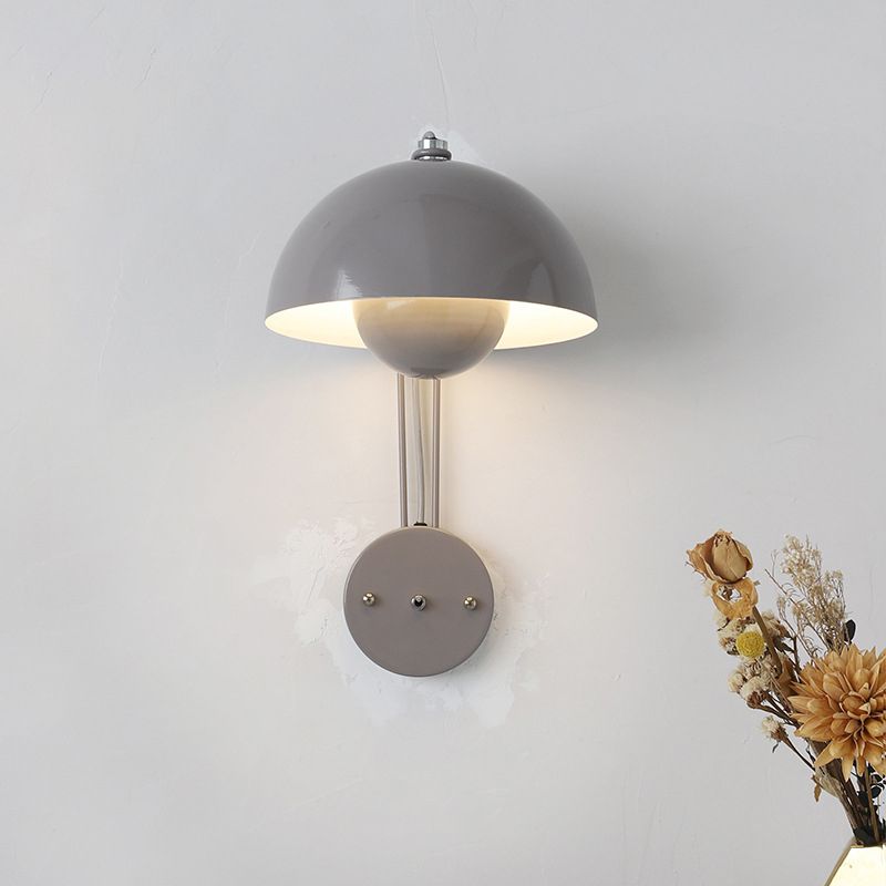 Dome Shape Metal Wall Light Modern Style 1-Light Wall Light Sconce