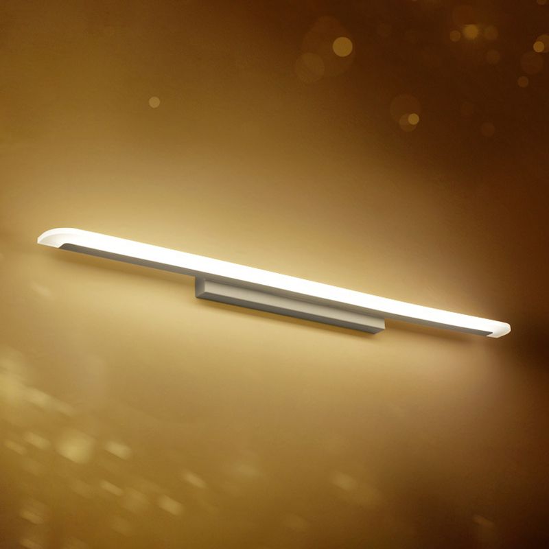 1 Light Linear Vanity Lighting Fixtures Modern Style Metal LED Mirror Lights in White