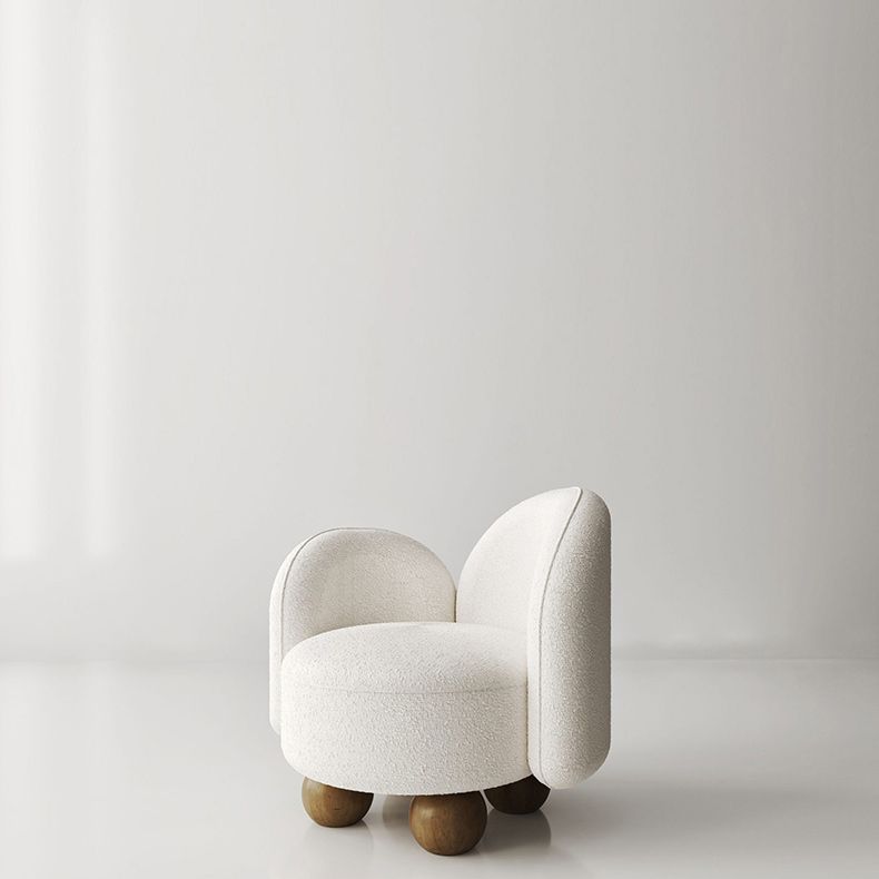 Modern Simple Wool Sofa 2/3-Seater Sloped Arm Sofa with Pillows