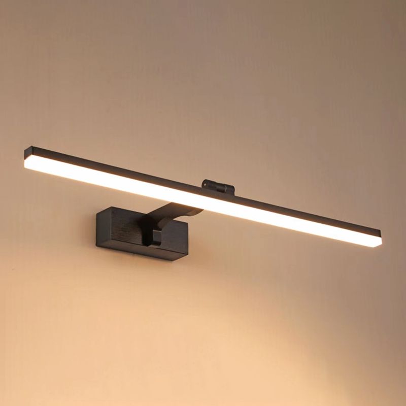 Lineal estilo moderno moderno tocador de tocador 1 luz de espejo LED de luz para baño en negro