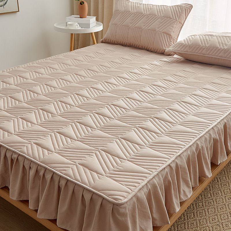 Plain Sheet Quilted Breathable Polyester Soft Fade Resistant Fitted Sheet Set