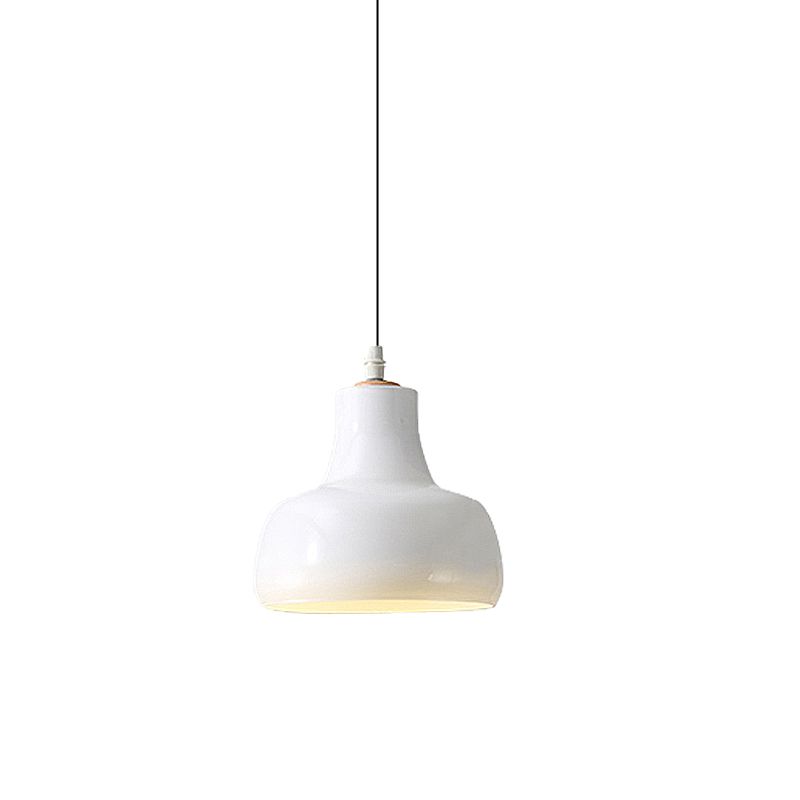 White/Black Bowl/Cone/Saucer Pendant Lamp Modernist 1 Light Glass Led Hanging Ceiling Light in White/Warm Light