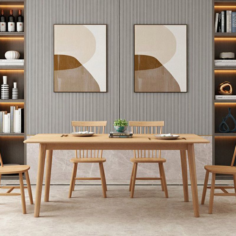 Luxury  Rectangle Dining Table Solid Wood Dining Table with 4 Legs
