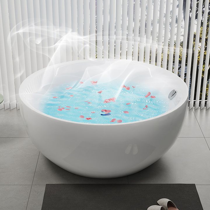 Antique Finish Round Soaking Bath Stand Alone Modern Bath Tub