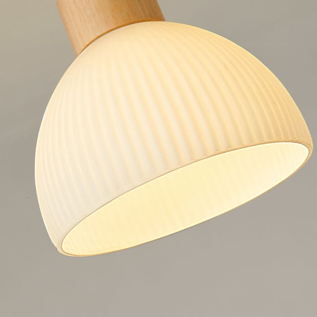 Japanese Style 1-Light Ceiling Light Dome Shape Ceiling Lamp for Bedroom