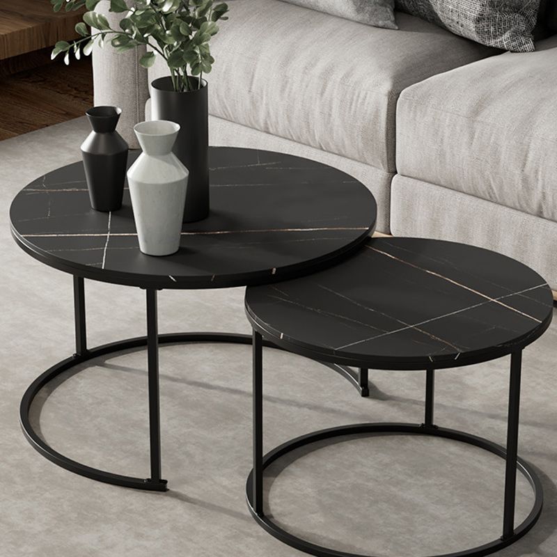 Round Nesting Coffee Table Modern Minimalist Slate Coffee Table