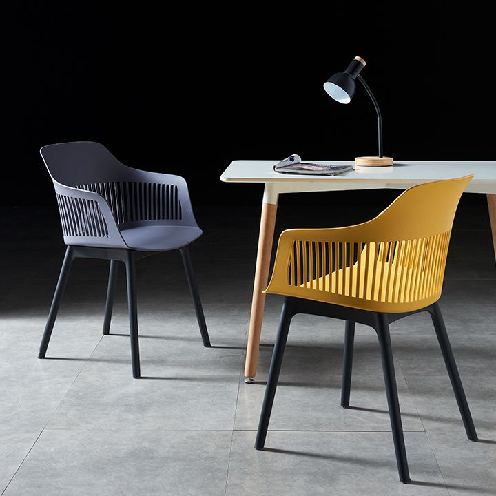 Silla escandinava de plástico para comedor, cocina, sillón con respaldo de listones