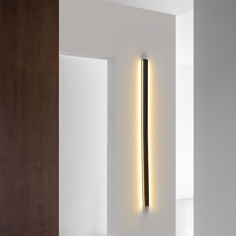 Luz de luz lineal de estilo contemporáneo de estilo lineal de metal 1 luces de pared de luz en negro