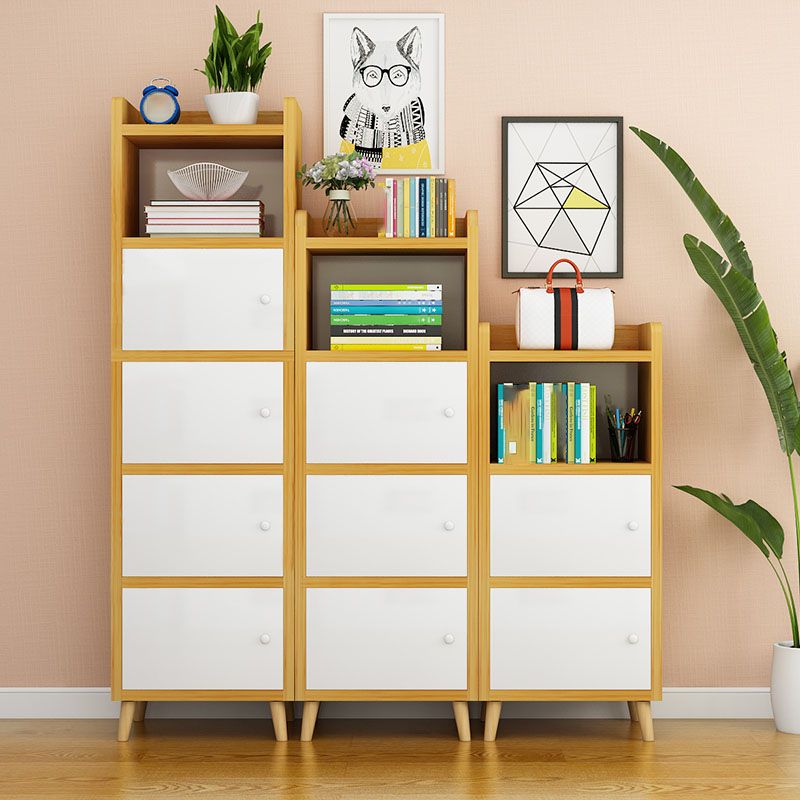 Contemporary Standard Bookcase Manufactured Wood Shelf with Doors for Home Office