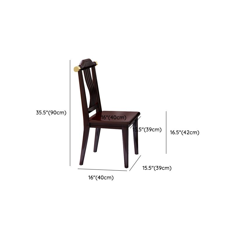 Solid Wood Dining Chair Industrial Style Ladder Back Armless Chair