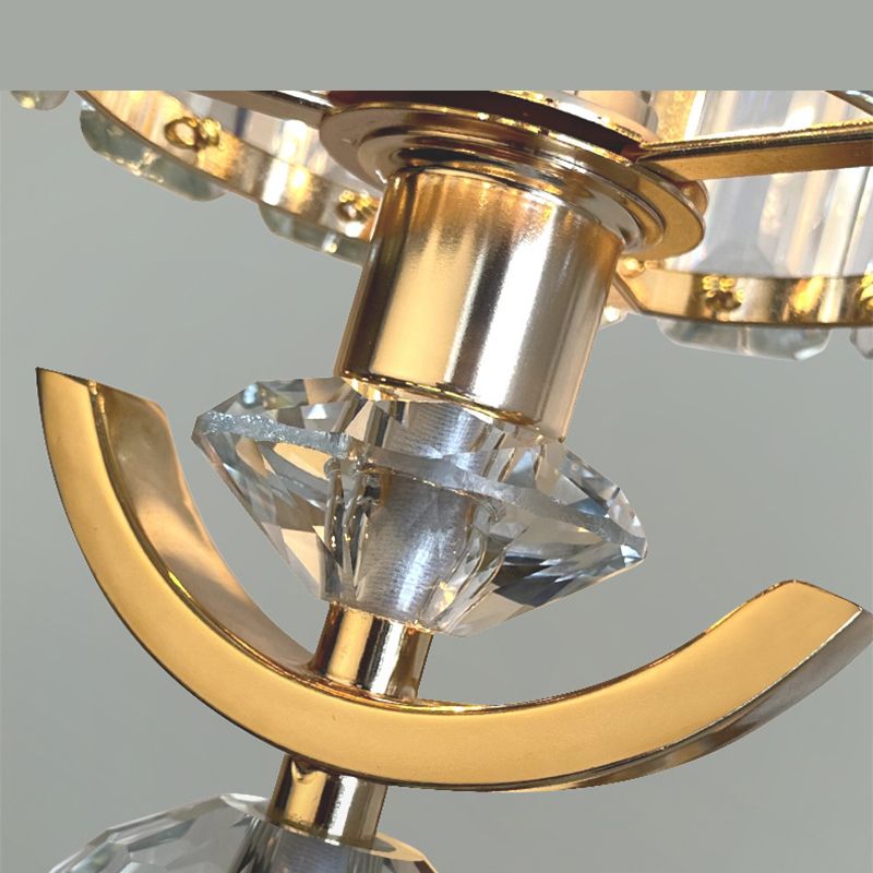 Crystal Gold Wall Lamp in Modern Luxury Style Electroplate Metal Wall Light for Interior Spaces