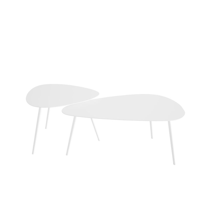 3 Legs Base Metal Black/white Base White/black Free Shape Coffee Table