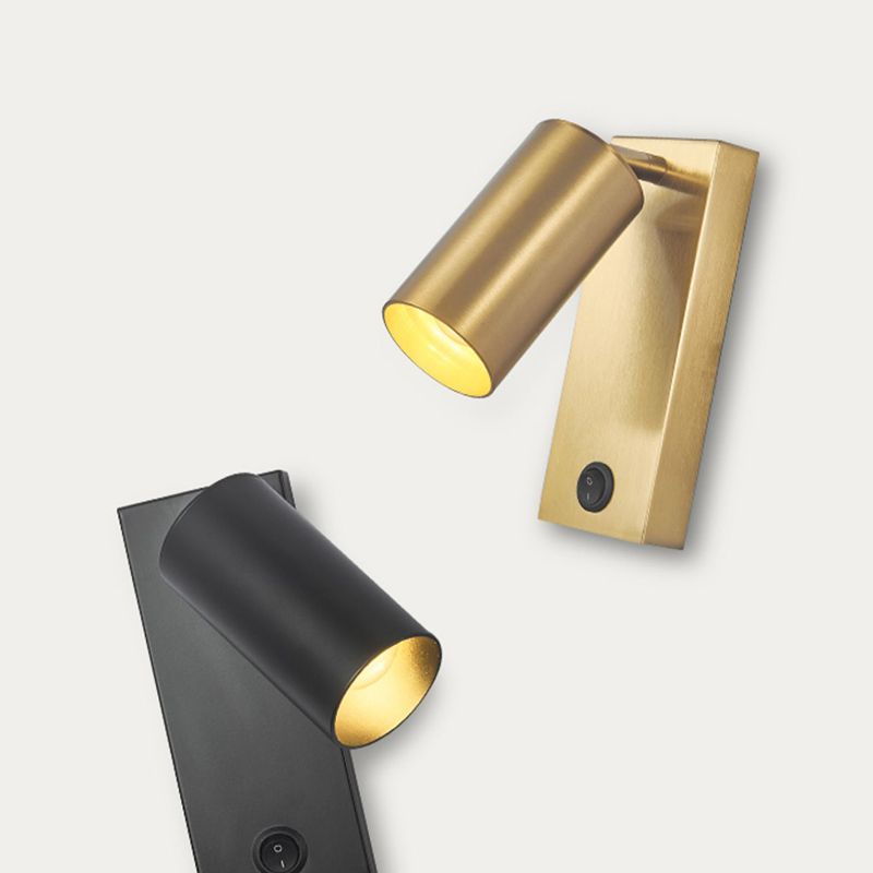 Modern Simple Iron Wall Light Cylinder Shape Rotatable Wall Lamp for Living Room