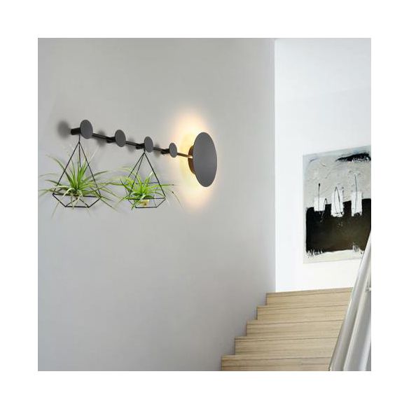 27.5"/39" Wide Black/White Round LED Wall Lamp Simplicity LED Acrylic Sconce Light Fixture in Warm/White Light with Hangers