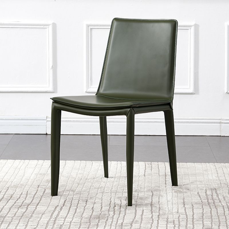 Modern Style Leather Dining Armless Chair Metal Side Chair for Home Use