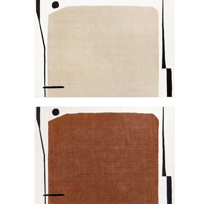 Tapis moderne abricot, bloc de couleurs, en Polyester, antidérapant, pour la décoration de la maison