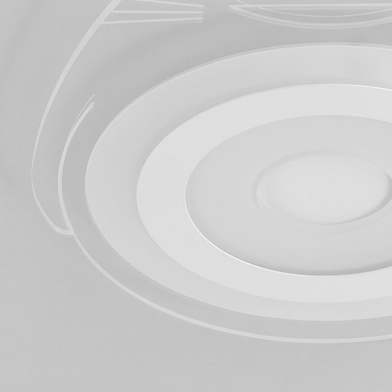 Cartoon Character Pet Ceiling Fixture Animal Acrylic LED Ceiling Mount Light in White for Baby Room