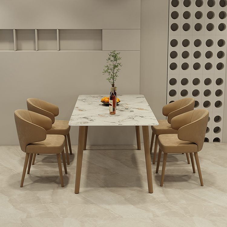 Modern Stone Rectangle Dining Table 1/5 Pieces Dining Set for Dining Room