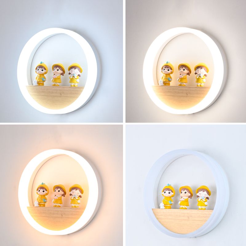 Wood Wall Sconce Contemporary Style Wall Lamp Sconces Metal for Bedroom