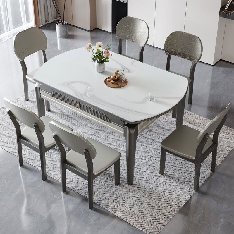 5/7/9/11 Pieces Modern Round Sintered Stone Dining Set for Home