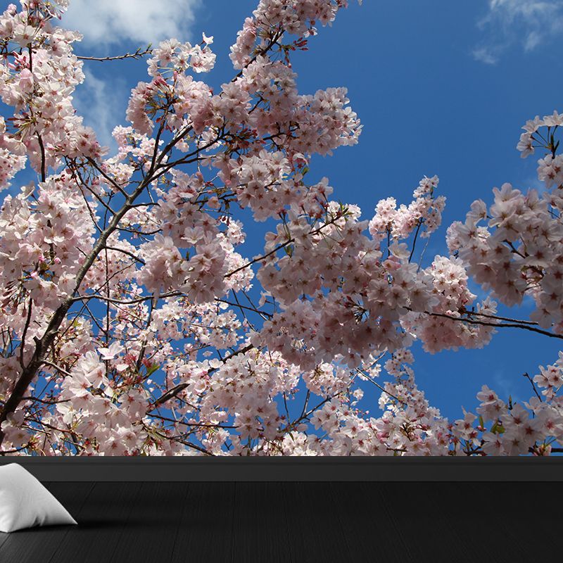 White Cherry Pistils Mural Decal Stain Resistant Modern Dining room Wall Covering