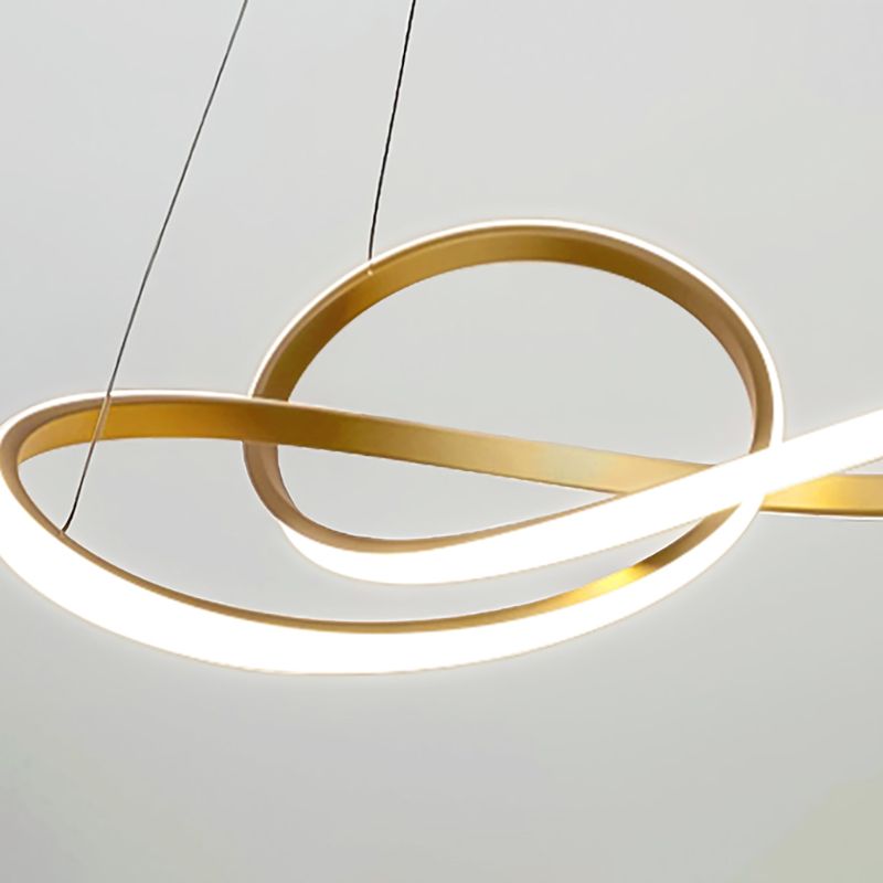 Gold Unique Shape Chandelier Modern 1 Light LED Hanging Light for Bedroom