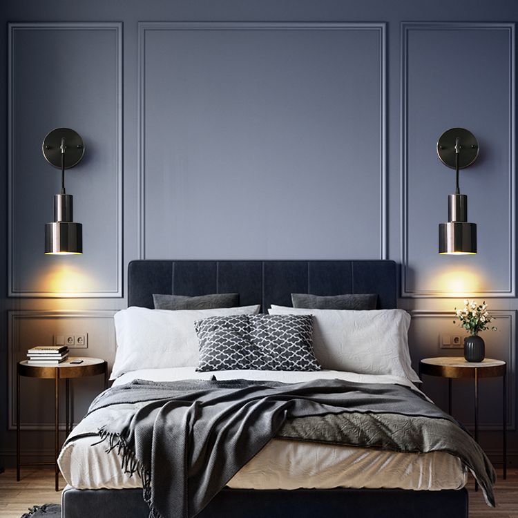 Modern Luxury Single Wall Lamp Copper Cylindroid Hanging Wall Light for Interior Spaces