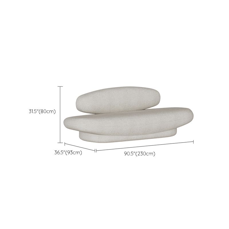Scandinavian Settee Fabric White Cushions Armless Living Room Standard