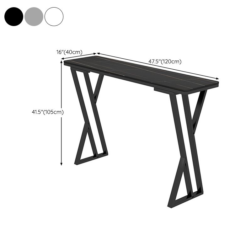 Rectangle Sintered Stone Bar Table Sled Base Dining Table for Kitchen Living Room
