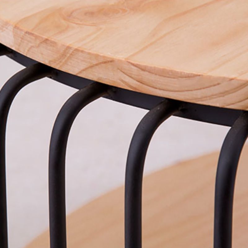 Nordic Solid Wood Round Coffee Cocktail Table with Floor Shelf