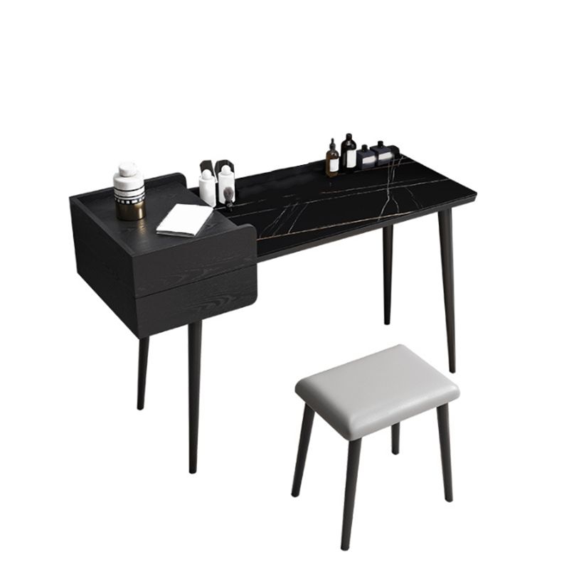 2 Storage Drawers Stone Top Vanity Table, 39.37"/47.24" W Make-up Vanity Set