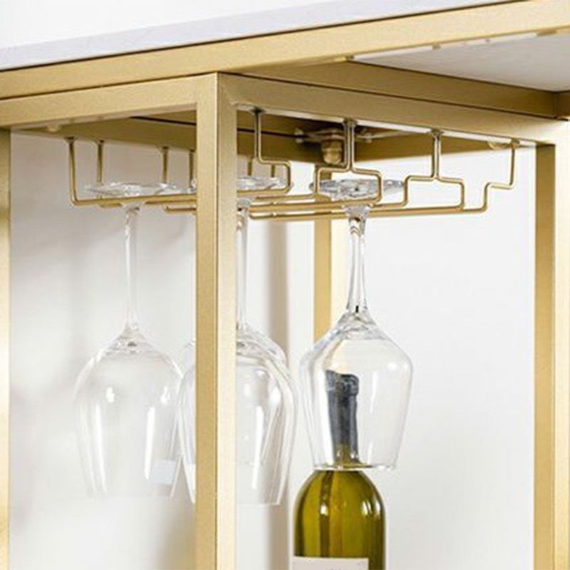 Sintered Stone Bistro Bar Table Modern Gold Frame Bar Table for Living Room