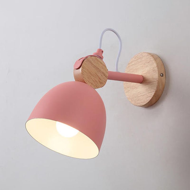 Flared Wall Lighting Fixtures Modern Style Wood 1 Light Wall Lighting