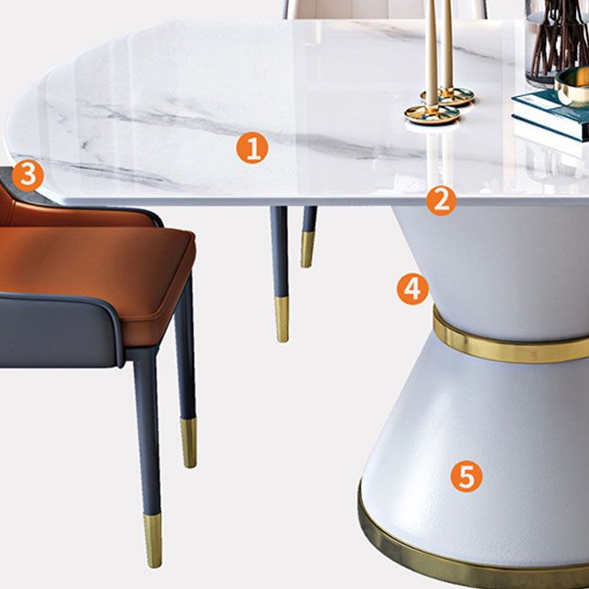 Metal Pedestal Dining Table Extendable Table for Kitchen Dining Room