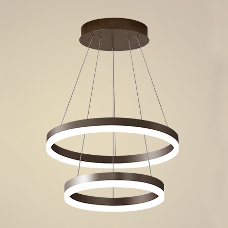 Modern Circle Shape Chandelier Lights Metal Chandelier Lighting Fixtures in Brown