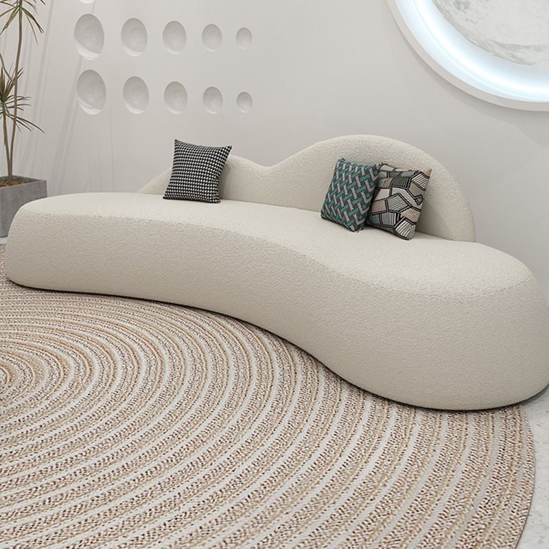 39" Wide Contemporary Sofa Fabric Armless White Stationary Seating