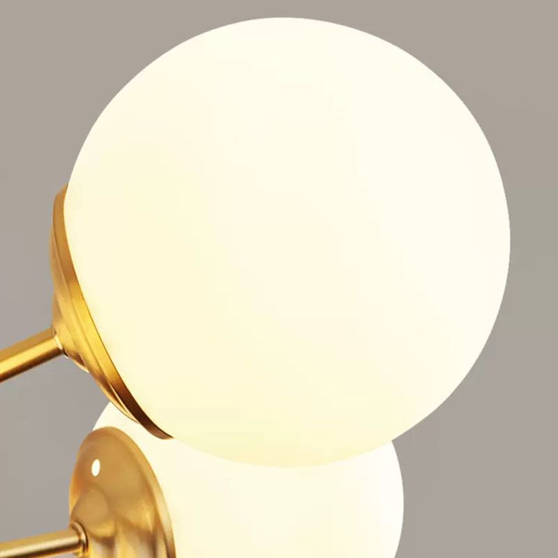 Lampada lampadina a forma molecolare dorata Ombrata di vetro bianco sfera moderno Stile semplicità Stile per sala da pranzo