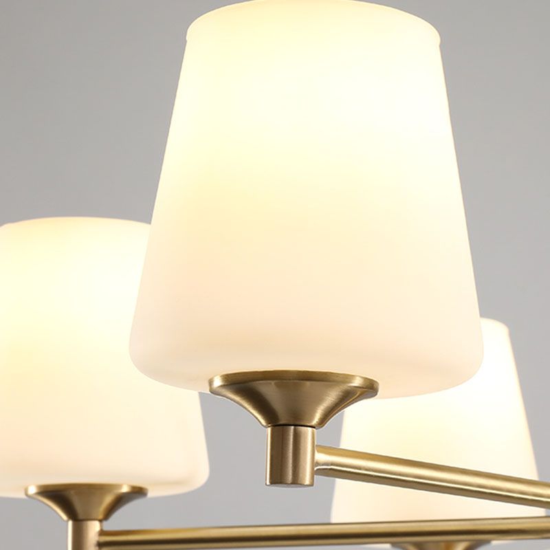 Moderne stijl conische plafondophanging verlichting multi -lichten melkglas plafond kroonluchter