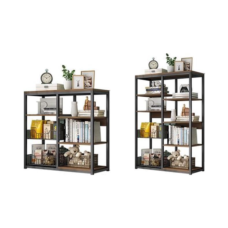 Industrial Open Etagere Bookshelf Steel Frame Manufactured Wood Shelf Bookshelf