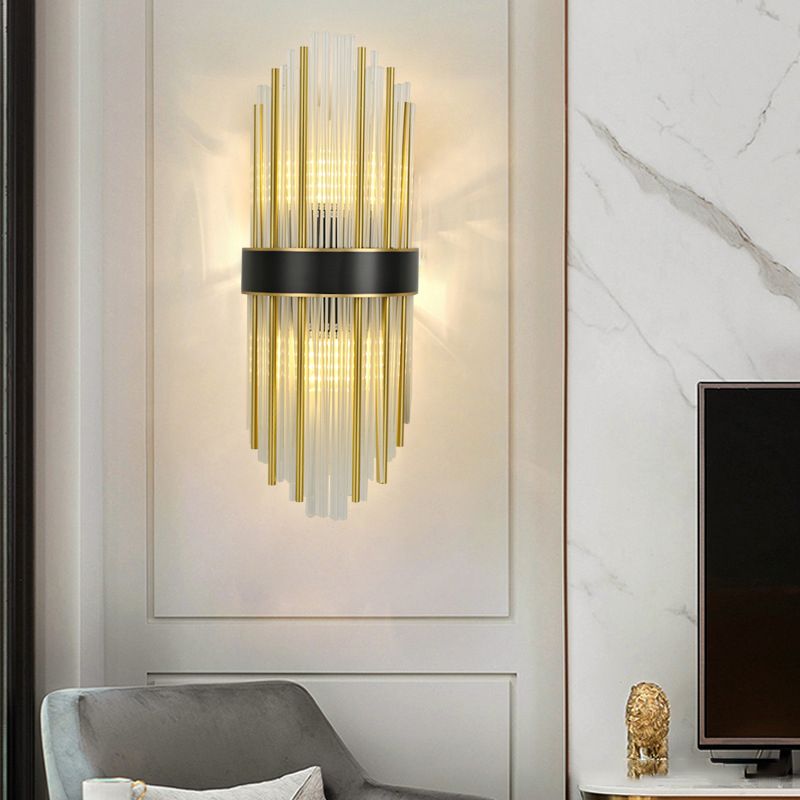 Sombra geométrica de 2 luces Diclas de pared Moderna Moder de monte de pared de estilo de cristal